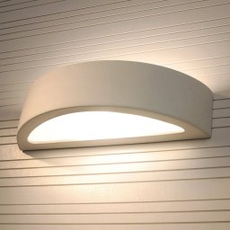 SOLLUX LIGHTING Bow wall lamp, up/down, ceramic, white, width 38 cm