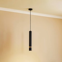 Luminex Rondo pendant light, black/gold, 1-bulb