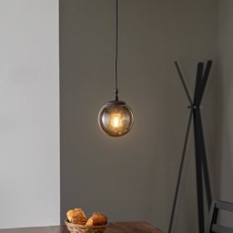 Opviq Efe 2155 pendant light, smoked glass lampshade, Ø15cm