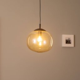 TK Lighting Vibe pendant light, brown-transparent glass, Ø 30 cm