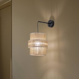 TK Lighting Calisto wall light, Jute, natural brown, switch