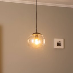 TK Lighting Vibe pendant light, clear glass, Ø 25 cm