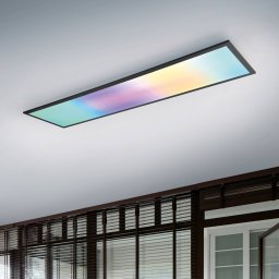 Reality Leuchten Beta LED ceiling lamp, length 119 cm, black, RGBW, CCT