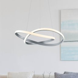 Reality Leuchten LED hanging light Course, matt nickel, 3,000 K, Ø 60 cm, metal