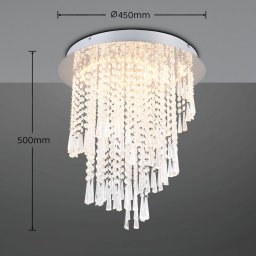 Reality Leuchten LED ceiling lamp Pomp, Ø 45 cm, chrome, acrylic/metal, CCT