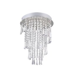Reality Leuchten LED ceiling lamp Pomp, Ø 30 cm, chrome, acrylic/metal, CCT