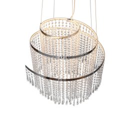 Reality Leuchten LED hanging light Pomp, Ø 48 cm, chrome, acrylic/metal, CCT