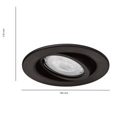 Philips Fresco outdoor recessed light, black, stainless steel, GU10