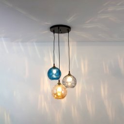 Holländer La Spezia pendant 3-bulb glass amber/blue/smoke