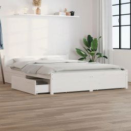 vidaXL 3103560 Bed Frame without Mattress with Drawers White 140x200 cm (815045+815000)