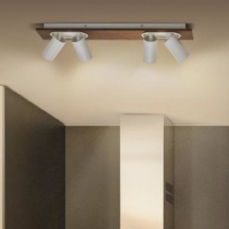 LEDVANCE LED downlight Mercury GU10, 4-bulb, wood/white