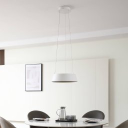 Lucande LED pendant light Belsar, white, aluminium, CCT