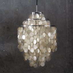 VERPAN Fun 1DM pendant light, chrome-coloured, mother-of-pearl