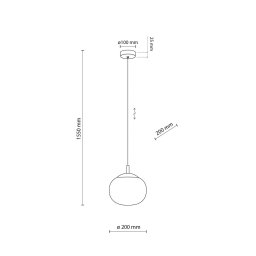 TK Lighting Vibe pendant light, opal white glass, Ø 20 cm