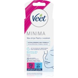 Veet Minima Hypoallergenic Depilatory Wax Strips for the face 20 pc