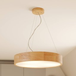 Envostar Kerio pendant light, Ø 47 cm, oak wood