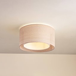 Lindby ceiling light Soula, Ø 40 cm, beige, plastic, E27