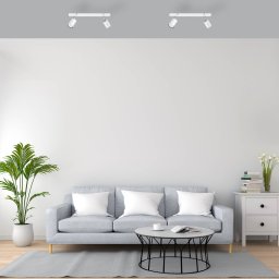 HELAM Tune II ceiling lamp, white/chrome, metal, 2-bulb, E27