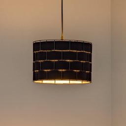 HELAM Atlanta pendant light, black, Ø 30 cm, textile, E27