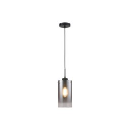 Freelight Ventotto hanging light, black/smoke, Ø 15 cm, glass