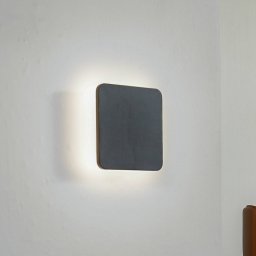 Lucande LED wall light Elrik, black, 22 cm high, metal