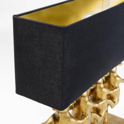 KARE table lamp Dancing Cows, black textile, gold resin