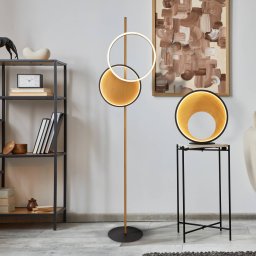 Searchlight Curio LED floor lamp, wood look