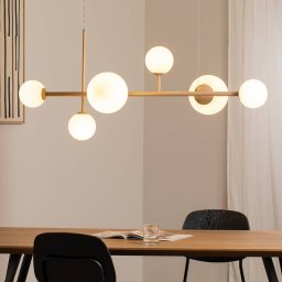 ALDEX Joel pendant light, beige/white, 6-bulb