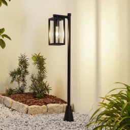 Lucande Siveta path light, 100 cm high, black, E27, IP65