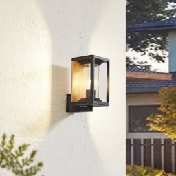 Lucande Candina outdoor wall light, black, aluminium, IP65