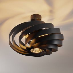 Domiluce Vento ceiling light, black, Ø 60 cm, metal, E27