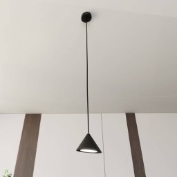 EMIBIG LIGHTING Elit pendant light, 1-bulb, black, metal suspension system 1 m
