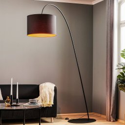 Nowodvorski Lighting Alice arc lamp with black and gold lampshade