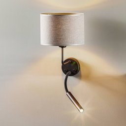 Nowodvorski Lighting Hotel Plus wall light with reading light, grey