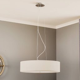 Nowodvorski Lighting Viviane pendant light with textile shade, white