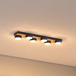 Envostar Laurent ceiling light with wood, 6-bulb