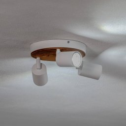 Envostar Tino downlight 3-bulb round white/wood