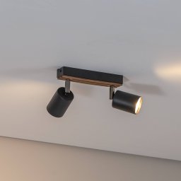 Envostar Tino ceiling spotlight 2-bulb black/wood