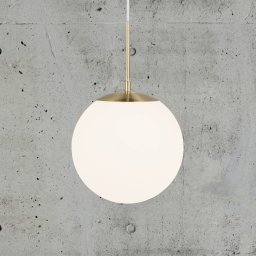 Nordlux Grant pendant light in brass with glass globe Ø 25cm