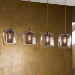 Schuller Valencia Fox pendant light, 4-bulb, double shades, glass