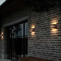 Nordlux Sibelis outdoor wall light, E27, plastic, brown metallic
