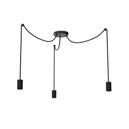 SEGULA Spyder 3 Wave pendant light, black, 3-bulb