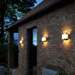 Nordlux LED outdoor wall light Piola, plastic, sensor