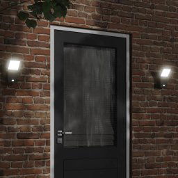 vidaXL Outdoor LED Wall Lights with Sensors 2pcs Black Die-cast Aluminium