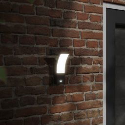 vidaXL Outdoor LED Wall Lights with Sensors 2pcs Black Die-cast Aluminium