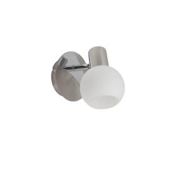 Brilliant Tiara wall spotlight, iron/white, Ø 11 cm, metal/glass