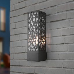 Trio Lighting Cooper outdoor wall light with patterned lampshade