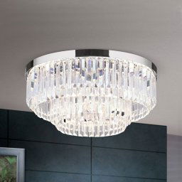 ORION Prism LED ceiling light, chrome, Ø 55 cm