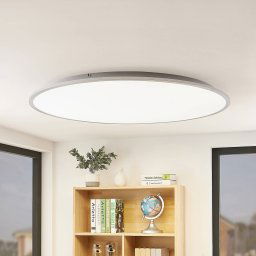 Lindby LED ceiling lamp Narima, 4,000 K, Ø 100 cm, silver