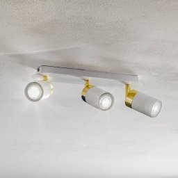 Eko-Light Joker ceiling spotlight, white/gold, 3-bulb